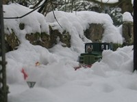 Diesellok mit Schneepflug